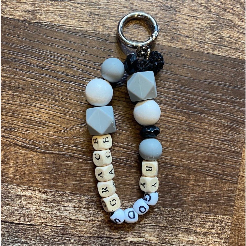•Handmade• Beaded Keychain •By God’s Grace•